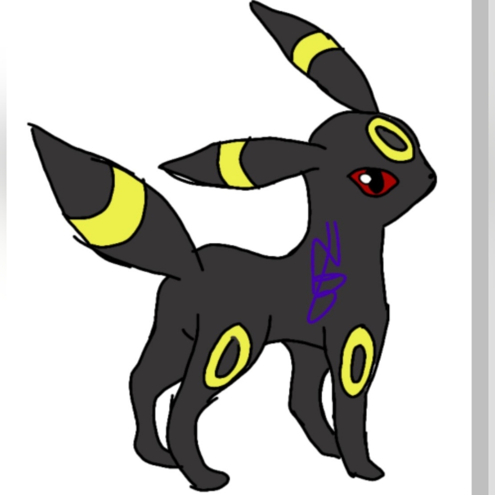 Black and Yellow Umbreon Illustration